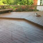 Freshly painting backyard deck